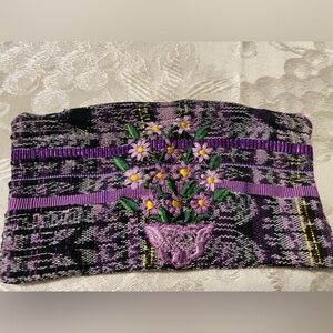 Handmade Embroidered Zip Pouch